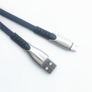 KPS-1001CB Micro Custom draagbare 1m 2A zinklegering Doek weven micro USB-kabel